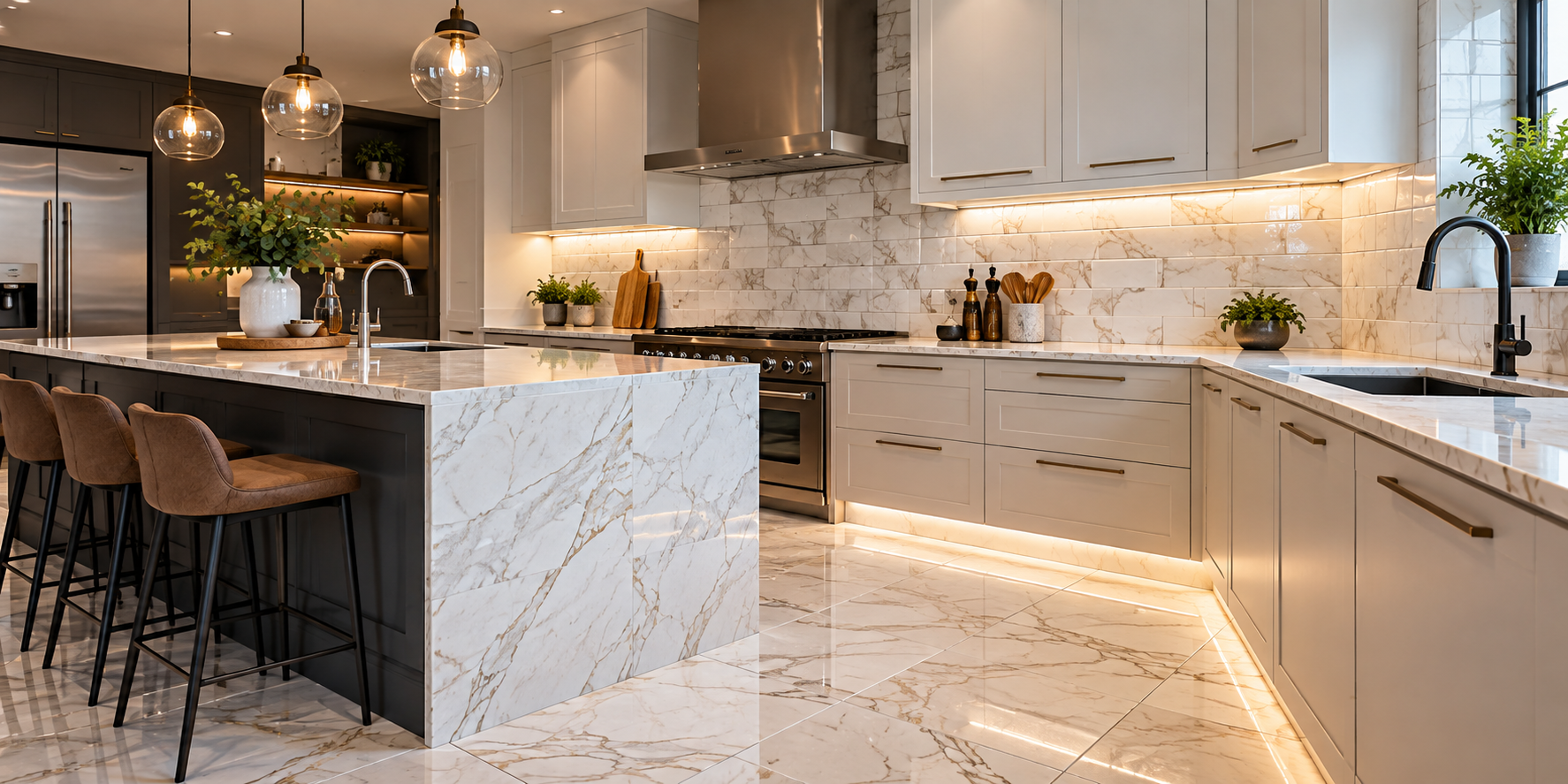 Professional kitchen tiling